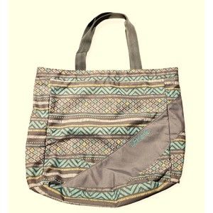 Dakine Layla Tote Bag Green Gray Print Zippered C… - image 1